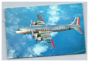 Vintage 1955 Advertising Postcard - American Airlines DC-7 In Flight