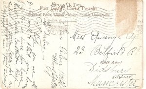 Pretty little girl. I  See Daddy Old vintage English, artist drawn postcard