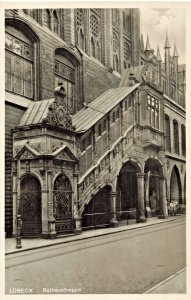 Lübeck Germany~Rathaustreppe~Photo POSTCARD