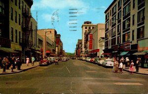 Pennsylvania Harrisburg Market STreet Looking East From Market Square 1958