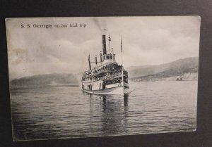 1900s Ship Postcard Cover To Cincinnati OH S.S. Okanagan