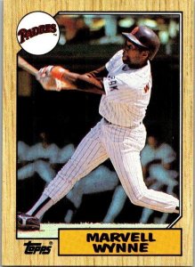 1987 Topps Baseball Card Marvell Wynne San Diego Padres sk2364