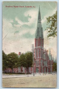 Louisville Kentucky Postcard Broadway Baptist Church Chapel 1910 Vintage Antique