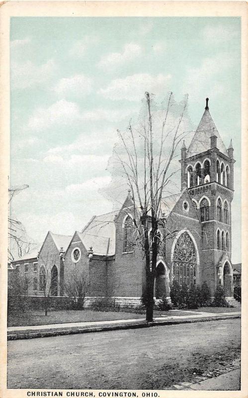 Ohio Postcard c1910 COVINGTON Christian Church Miami County