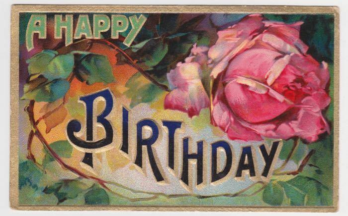 Pioneer OH Amboy Michigan Happy Birthday Roses Germany Mary Drake Postcard C02