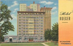 1940's Hotel Rueger RICHMOND VIRGINIA Linen TEICH postcard 12501