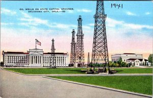 Postcard OIL WELL SCENE Oklahoma City Oklahoma OK AM2774