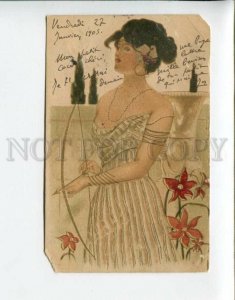 3161091 ART NOUVEAU Belle ARCHER Greek Girl KIRCHNER Vintage PC