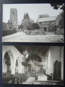 Somerset 2 x NORTON FITZWARREN & Church of All Saint Old RP Postcard by Chapman