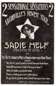 Sadie Helf, Princess of Song, Vaudeville's Newest Star, Used Nova Scotia