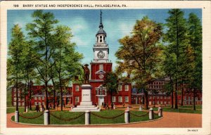 Barry Statue and Independence Hall,Philadelphia,PA BIN