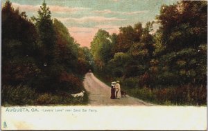 Augusta Georgia Lovers Lane Near Sand Bay Ferry Vintage Postcard C086