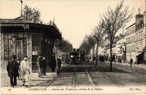 CPA AK COURBEVOIE Station des Tramways TRAM VAPEUR (977227)