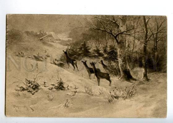 156452 HUNT Deer by PAPANICHEK Vintage PC