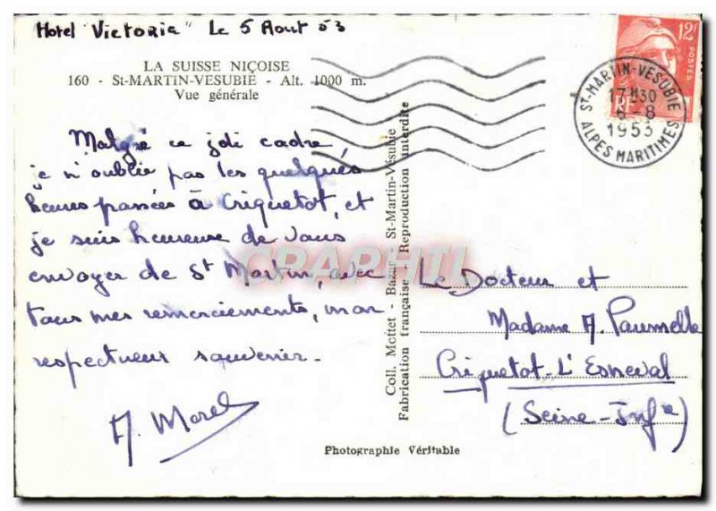 Modern Postcard Saint Martin Vesubie Vue Generale