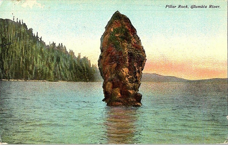 Pillar Rock Columbia River Vintage Postcard Standard View Card 