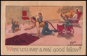 parenting postcard: Were You Ever a Real Good Fellow?