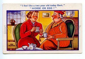 499241 Joe HUGHES Gossip Women Tea Cup Time COMIC HUMOR Vintage postcard