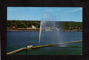 NY Aerial View Friendship Fountain in harbor Burlington Vermont Postcard