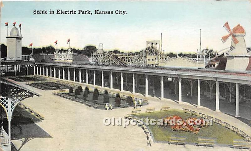 Scene in Electric Park Kansas City, Missouri, MO, USA Unused 