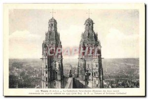 Postcard Old Tours L and L La Cathedrale Saint Gatien two Tours Summit