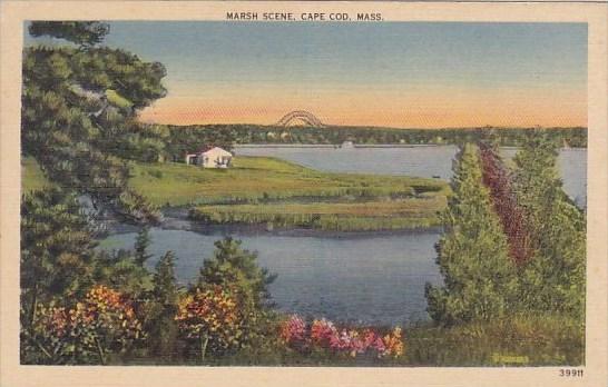 Massachusetts Cape Cod Marsh Scene 1938