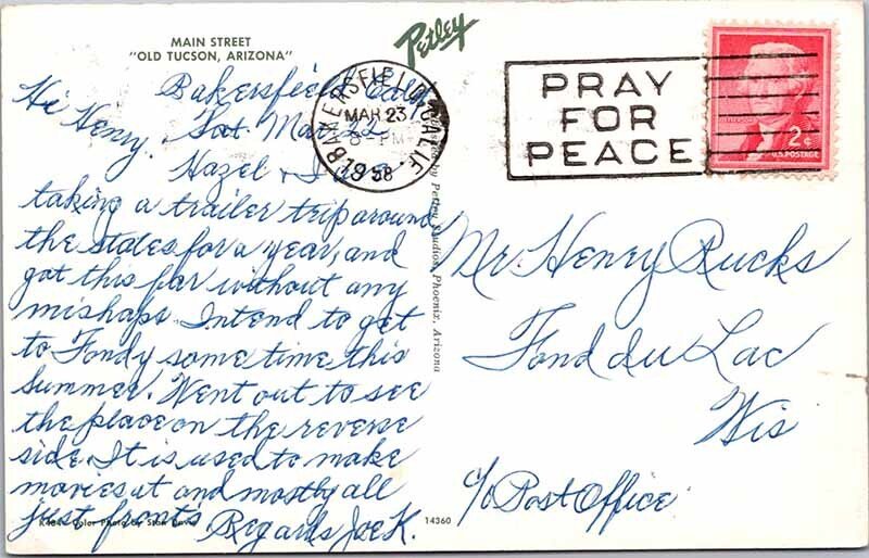 Postcard SHOPS SCENE Tucson Arizona AZ AK3226