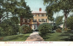 Vintage Postcard Elmwood Home of James Russell Lowell Cambridge Massachusetts MA