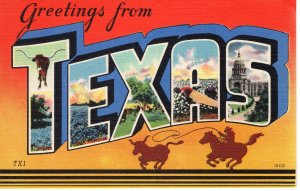 US    PC5587 GREETING FROM TEXAS, LARGE LETTER