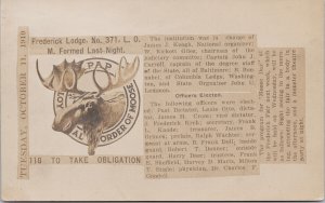 Moose Day Frederick Lodge Frederick MD Loyal Order Moose c1910 RPPC Postcard G85