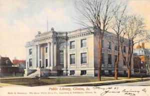 Clinton Iowa Public Library Antique Postcard J59472