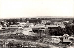 Real Photo Postcard Birds Eye View in Riverton, Wyoming