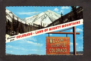 CO Greetings from COLORADO Rocky Mountains Postcard