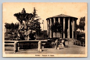 Temple of Vesta ROME Italy Vintage Postcard A237