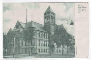 High School Cedar Rapids Iowa 1905c postcard