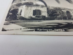 Harlingen Texas Womans Building 6-0-349 Black and White RPPC