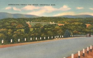 Vintage Postcard Approaching French King Bridge Greenfield Massachusetts Mass.