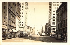 RPPC, Ellis 1213, Real Photo,Old Cars, Pacific Ave, Tacoma WA , Old Post Card