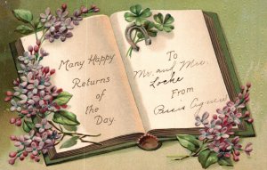 Vintage Postcard 1907 Many Happy Returns Of The Day To Mr. And Mrs. Locke