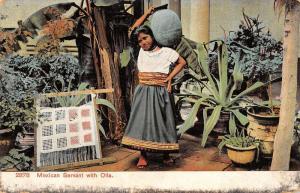 Mexico young female servant working in garden antique pc Y10942