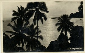 PC CPA SINGAPORE, BEACH VIEW, Vintage REAL PHOTO Postcard (b19707)