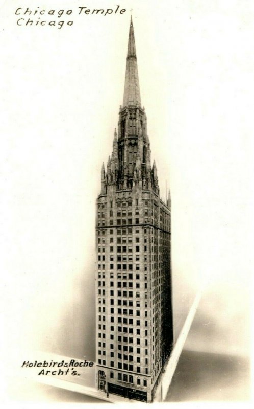 C.1910 RPPC Holabirds & Roche Chicago Temple Architects Vintage Postcard P120 