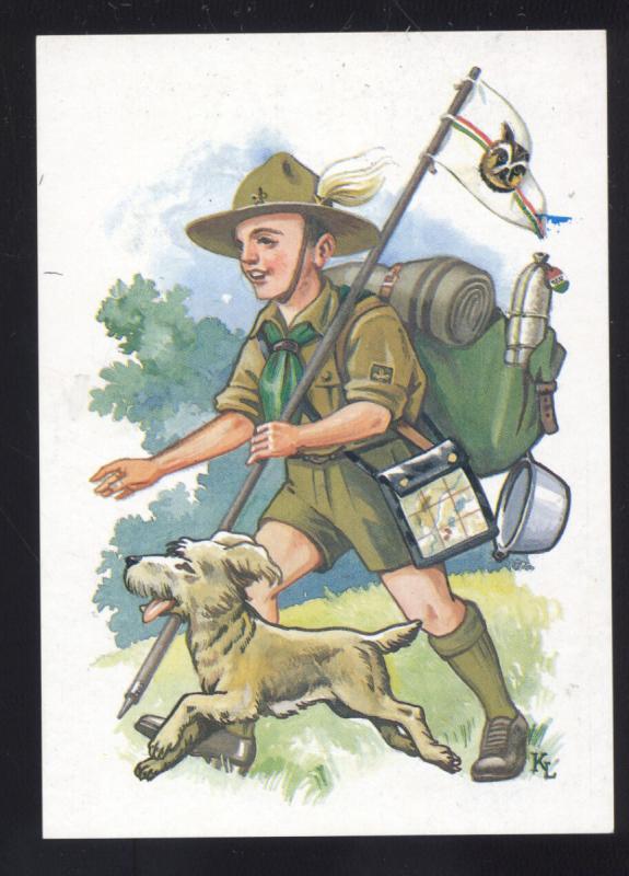 BOY SCOUTS SCOUT GRAFIKA KEKESI LASZIO CZERKESZJELENER SCOUTING OLD POSTCARD