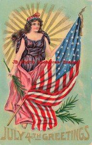 July 4th, Unknown Pub, Lady Columbia with Flag