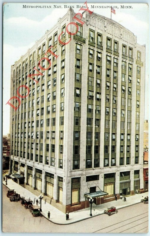 c1919 Minneapolis, MN Metropolitan National Bank Building Postcard Minn Ford A17