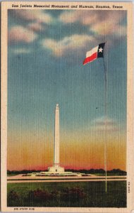 San Jacinto Memorial Monument and Museum Houston Texas  Linen Postcard C087