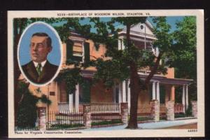 Virginia postcard Wilson Birthplace Staunton