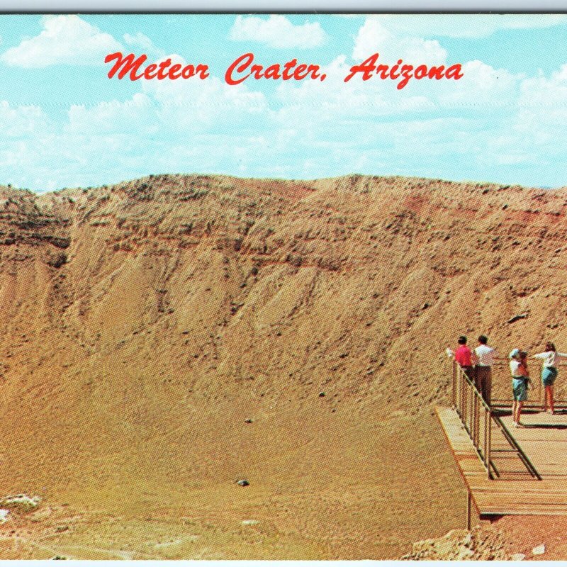 c1960s Nr. Winslow, AZ Barringer Meteor Crater Crowd Observation Outlook 66 A318