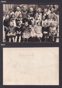Vintage Postcard Germany RPPC Children Group Portrait Outdoors