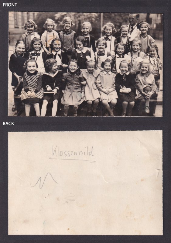 Vintage Postcard Germany RPPC Children Group Portrait Outdoors